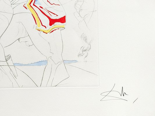 Salvador Dali, Diane de Poitiers, 1974, Hand-Signed Aquatint Etching-NRC-1718535