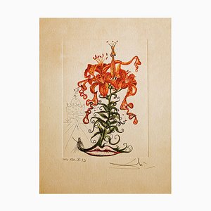 Salvador Dali, Flowers: Lilium Aurancacium et labra barocantia, 1972, Original Etching-NRC-1720066