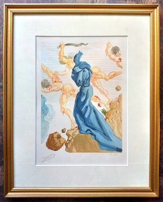 Salvador Dali, L'Enfer de la Divine Comédie 15: The Hard Margins, 1960s, Watercolor Woodblock Engraving-NRC-1384616