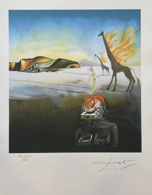 Salvador Dali, La girafe enflammée, 1969, Lithograph-ICD-1435742