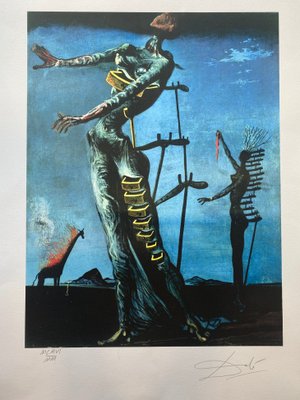 Salvador Dali, La girafe enflammée, 1969, Lithograph-ICD-1435750