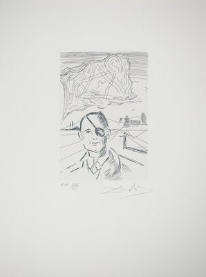 Salvador Dali, Moshe Dayan, Original Engraving-KHH-2023057