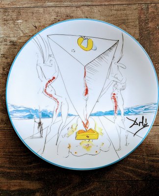 Salvador Dali, Philosopher Crushed by the Cosmos, Limoges Printed Ceramic, 1985-NRC-1720621