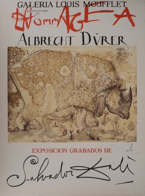 Salvador Dali, Rhinoceros, Homage to Albrecht Dürer, Lithograph-KHH-1744047