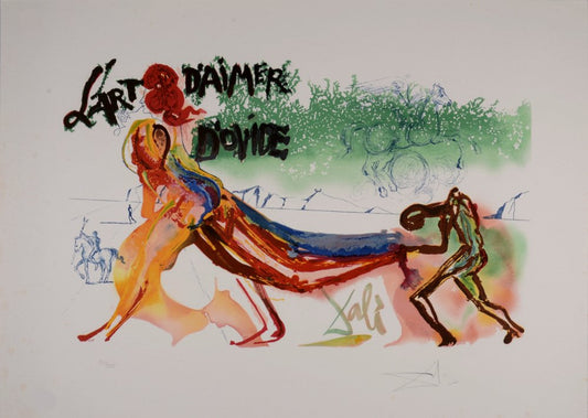 Salvador Dali, Romains, s'il est quelqu'un parmi vous à qui l'amour soit inconnu, qu'il lise mes vers..., 1979, Lithograph