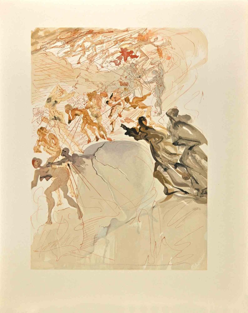 Salvador Dali, The Divine Comedy: The Lustful, Woodcut Print, 1963