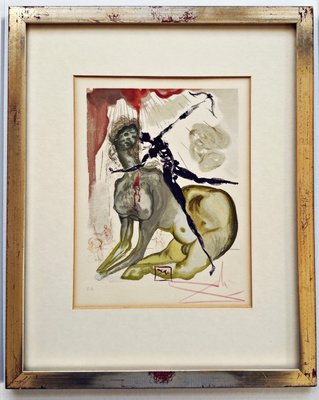 Salvador Dali, The Minotaur from Divine Comedy by Dante Alighieri, 1963, Woodblock Print-QFT-2016463