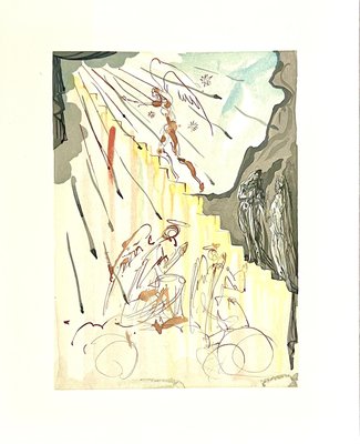 Salvador Dali, The Mystic Ladder (Divine Comedy), 1960, Original Woodcut-KHH-2023119