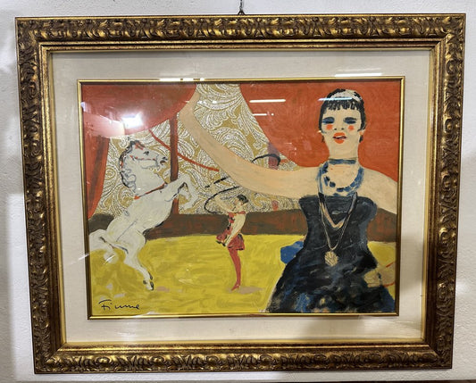 Salvatore Fiume, Il Circo, 35 Color Serigraph on Masonite, Framed