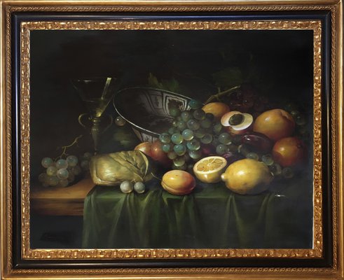 Salvatore Marinelli, Italian Still Life, Oil on Canvas, Framed-YUW-1298460