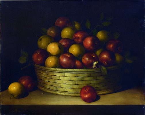 Salvatore Marinelli, Still Life with Apples, Oil on Canvas, 1980s, Framed-VHF-2041826