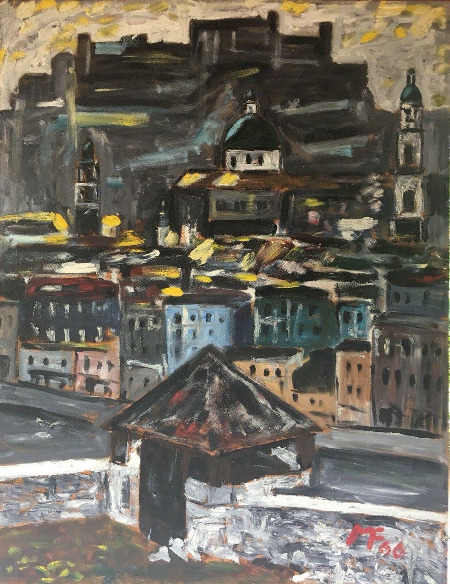 Salzbourg Slate Alps, 1966, Oil Painting