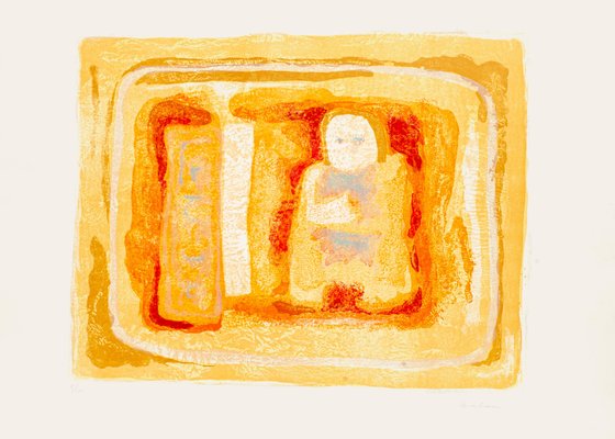 Sami Burhan, Orangish Figure, Lithograph, 1969-ZCI-2029809