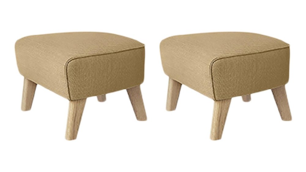 Sand and Natural Oak Raf Simons Vidar 3 My Own Chair Footstool by Lassen, Set of 2