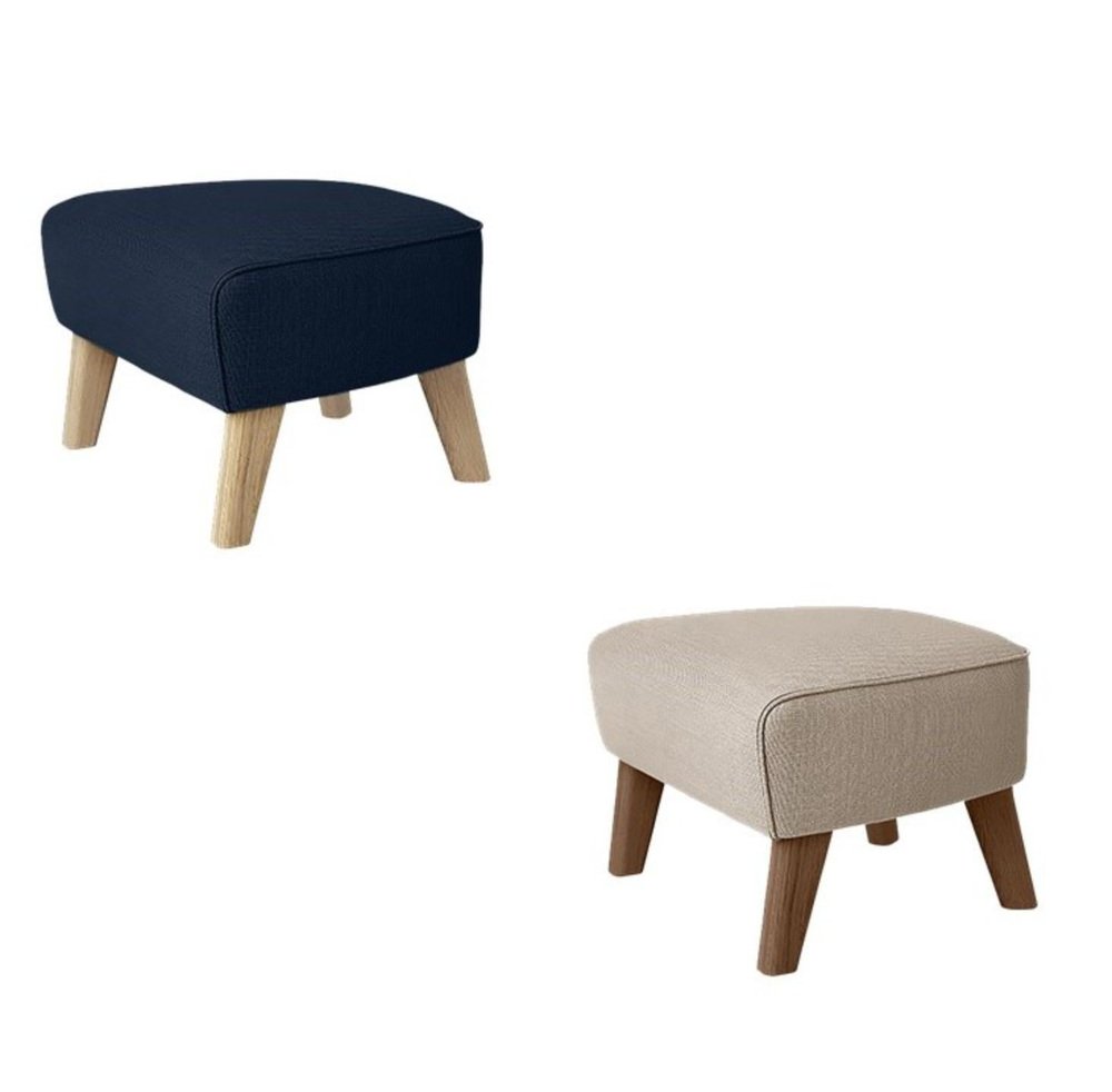 Sand and Natural Oak Sahco Zero Footstool by Lassen, Set of 2