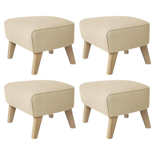 Sand and Natural Oak Sahco Zero Footstool by Lassen, Set of 4