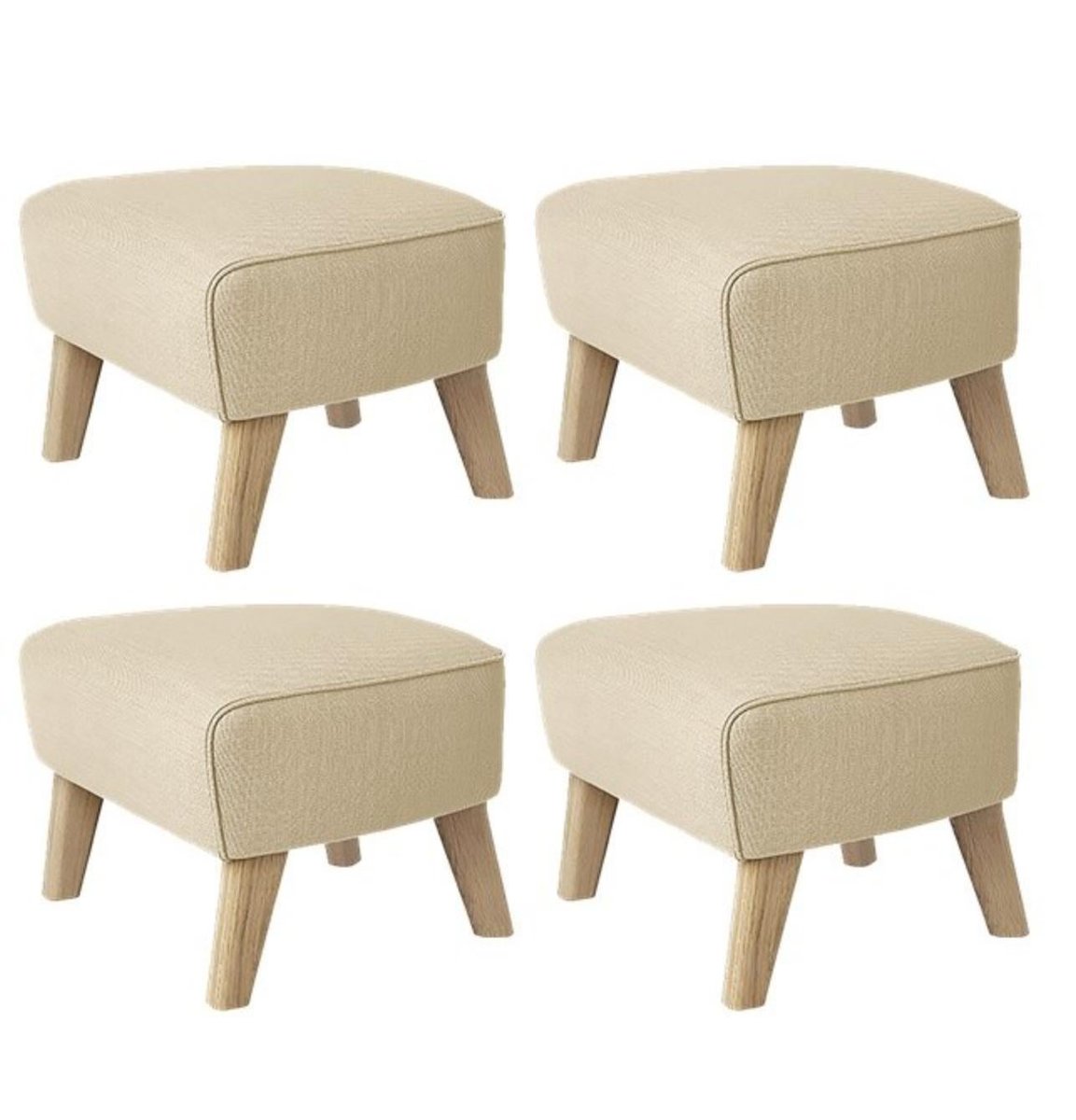 Sand and Natural Oak Sahco Zero Footstool by Lassen, Set of 4