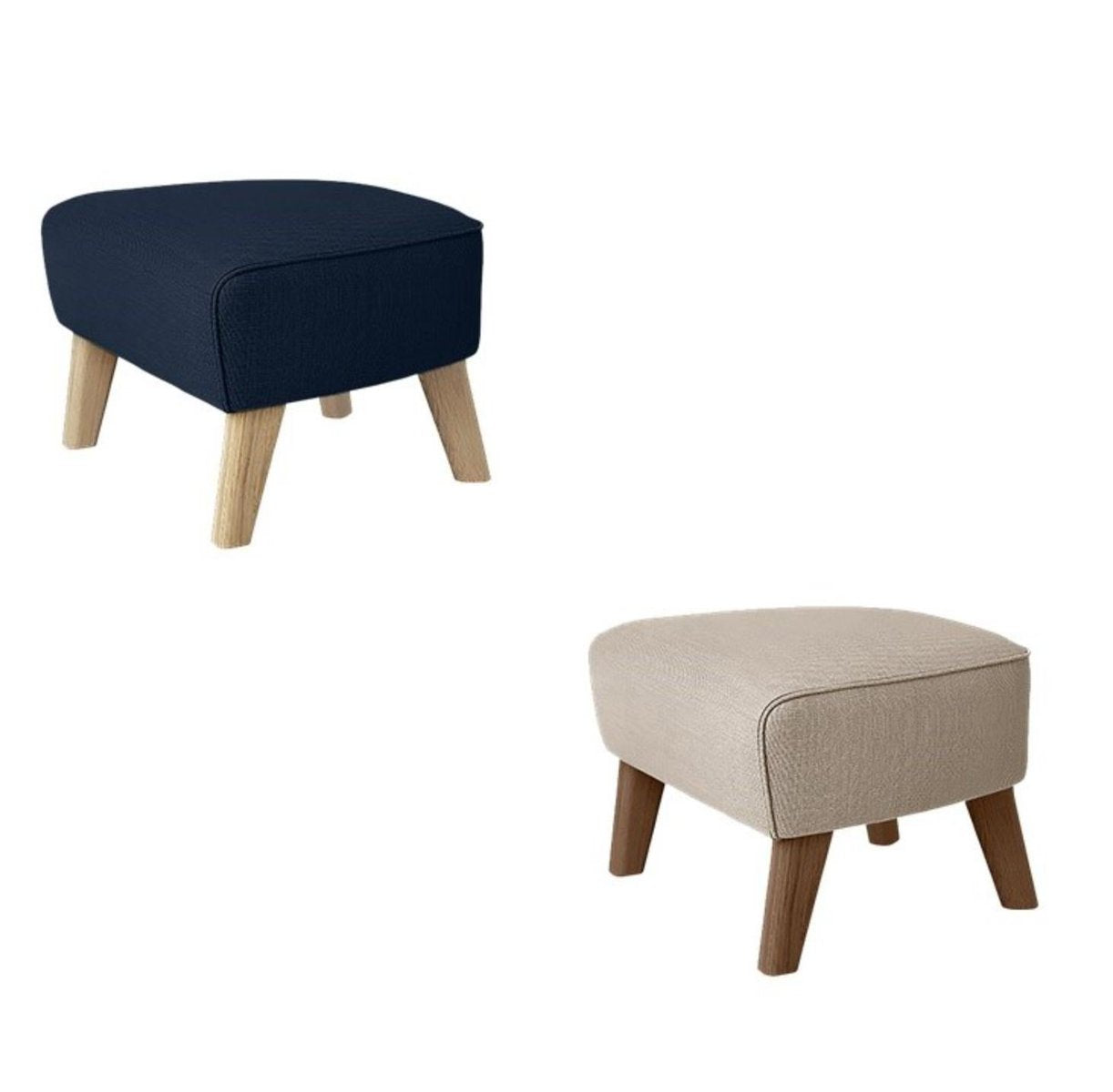 Sand and Natural Oak Sahco Zero Footstool by Lassen, Set of 4