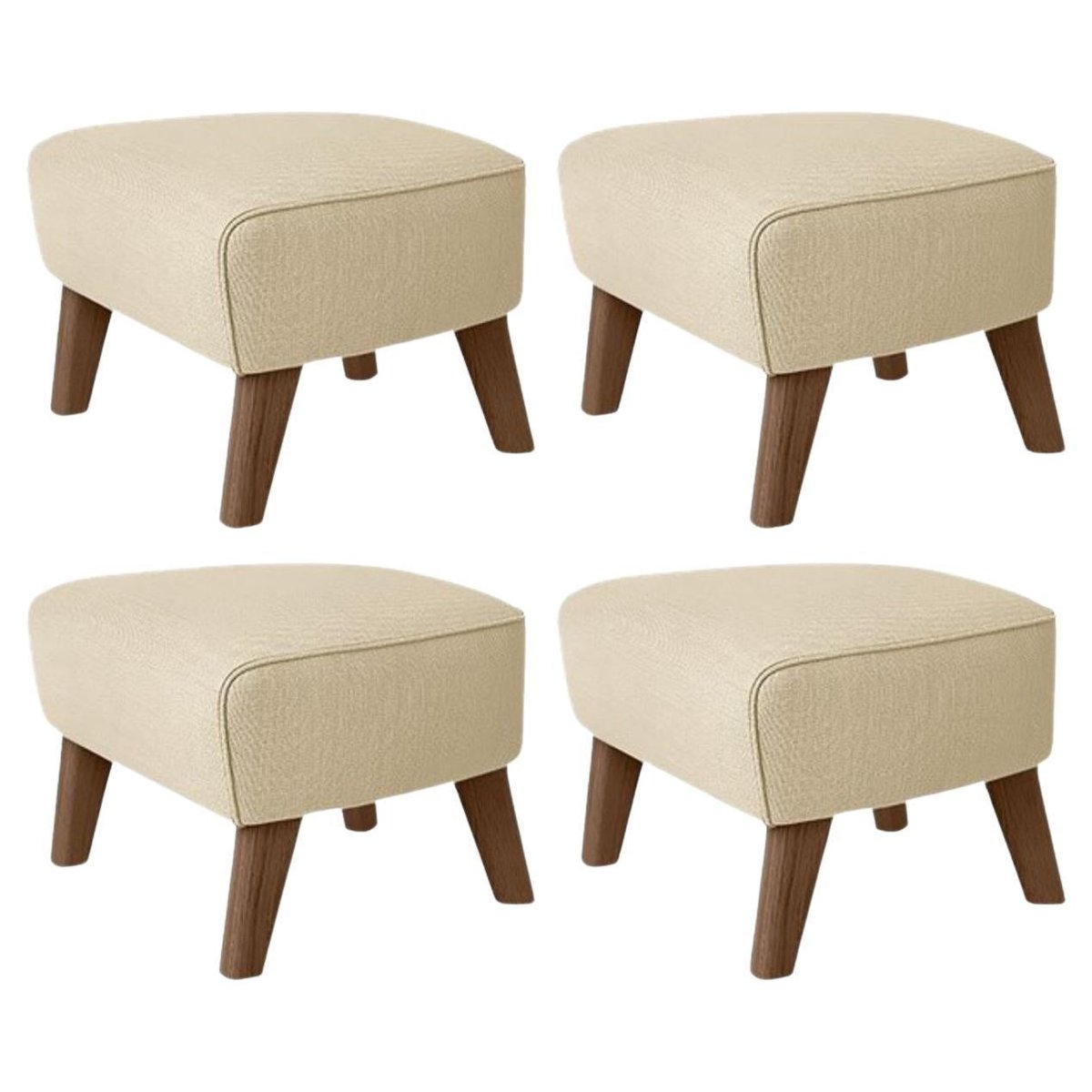 Sand and Smoked Oak Sahco Zero Footstools by Lassen, Set of 4