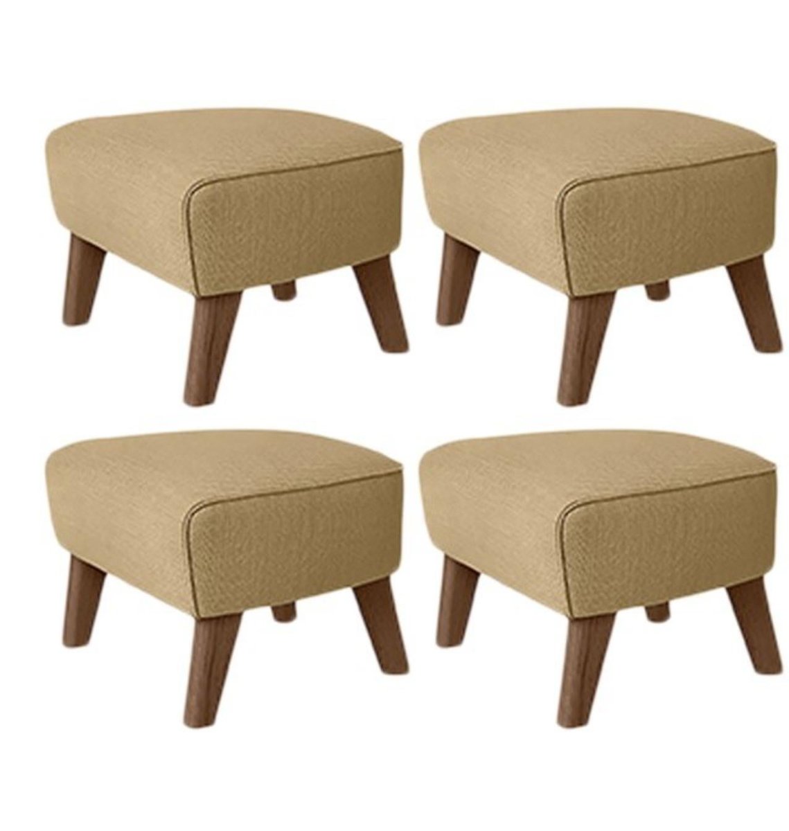 Sand Smoked Oak Raf Simons Vidar 3 My Own Chair Footstools by Lassen, Set of 4