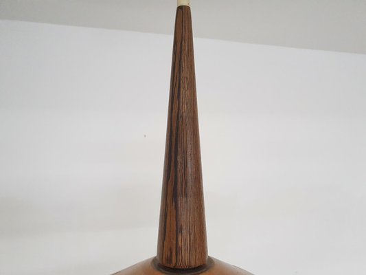 Sandinavian Modern Copper and Wood Pendant Light, 1960s-ZO-1407670