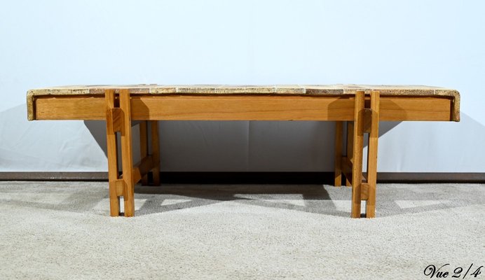 Sandstone Coffee Table Collection Les Herbiers by Roger Capron for Vallauris, 1960s-RVK-1735232