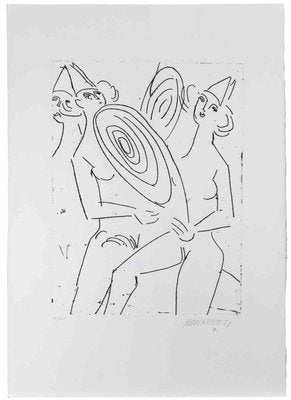 Sante Monachesi, Figures, Etching, 1970s-ZCI-2025252