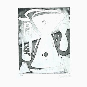 Sante Monachesi, Hourglass, Original Etching, 1970s-ZCI-1305741