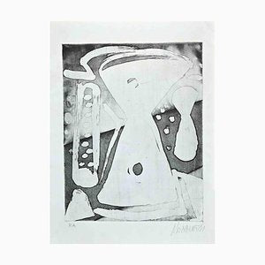 Sante Monachesi, Hourglass, Original Etching, 1970s-ZCI-1758960