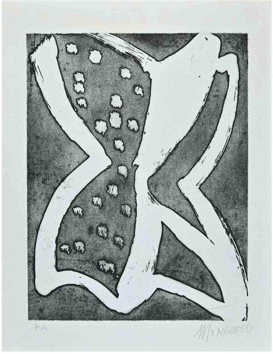 Sante Monachesi, The Butterfly, Original Etching, 1970s