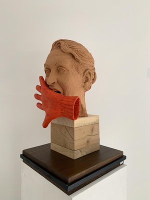 Santo Allego, L'urlo (Femminicidio), Partially Painted Terracotta, 2014-QMZ-1780519