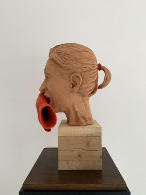 Santo Allego, L'urlo (Femminicidio), Partially Painted Terracotta, 2014-QMZ-1780519