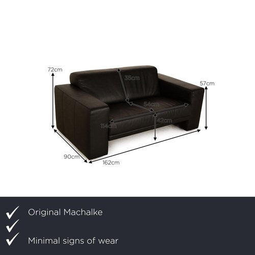 Saporro Sofa in Black Leather from Machalke