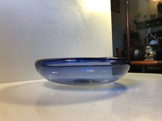 Sapphire Blue Dish by Per Lütken for Holmegaard, 1960s