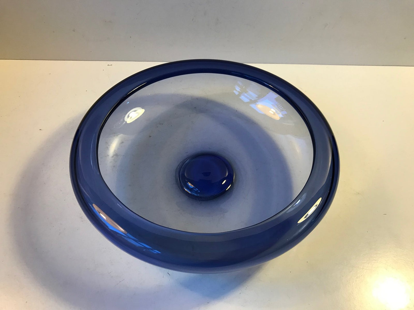 Sapphire Blue Dish by Per Lütken for Holmegaard, 1960s