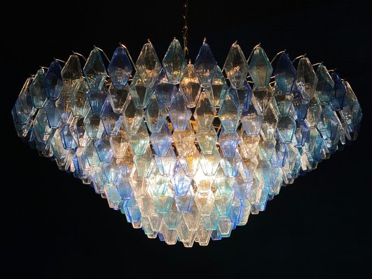 Sapphire Color Poliedri Murano Glass Ceiling Light or Chandelier-MBH-1139846