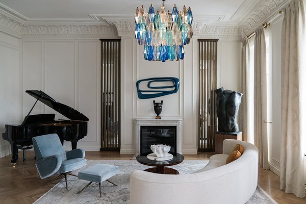 Sapphire-Colored Murano Glass Poliedri Chandelier in the Style Carlo Scarpa-MBH-1032401