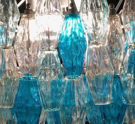 Sapphire-Colored Murano Glass Poliedri Chandeliers in the Style Carlo Scarpa, Set of 2-MBH-1032331