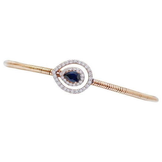 Sapphire, Diamonds, 18 Karat Rose Gold Bracelet