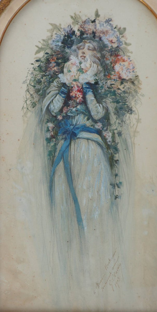 Sarah Bernhardt in the Lady of the Camellias Watercolor by Georges Clairin, 1903