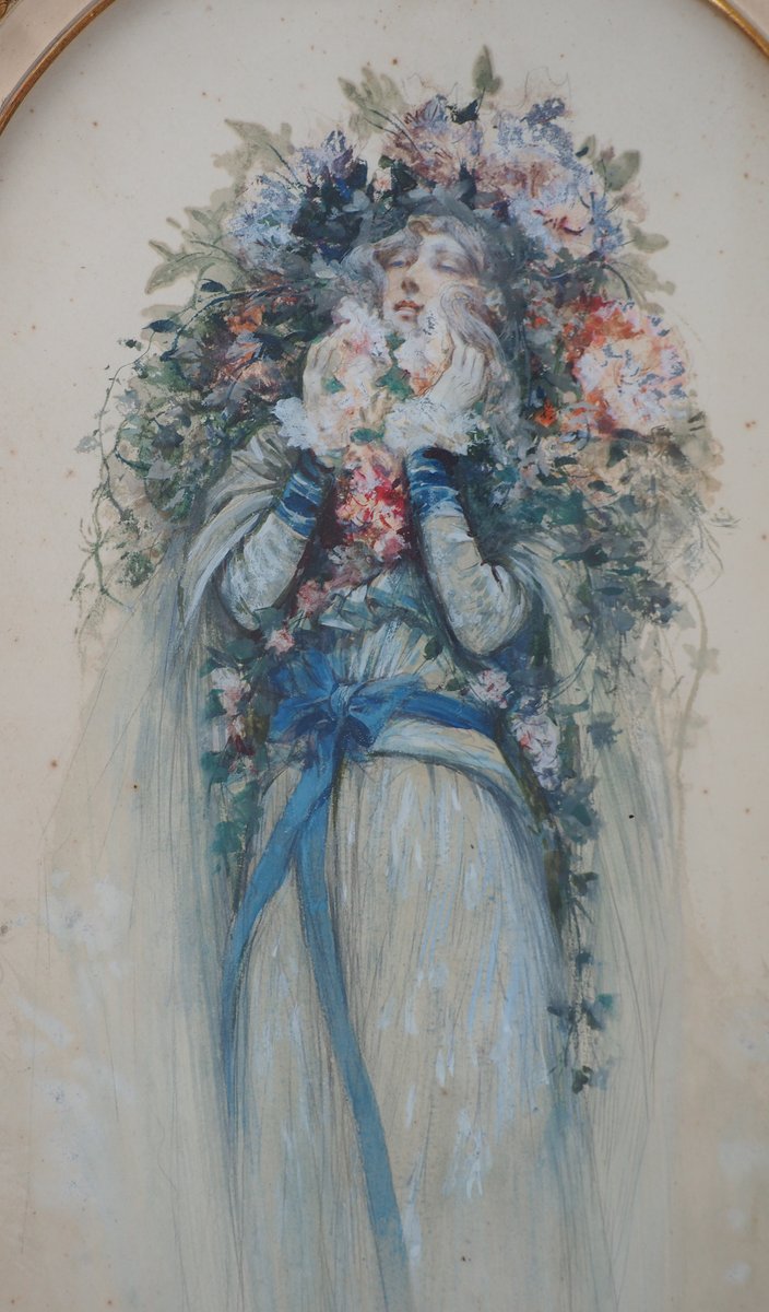 Sarah Bernhardt in the Lady of the Camellias Watercolor by Georges Clairin, 1903