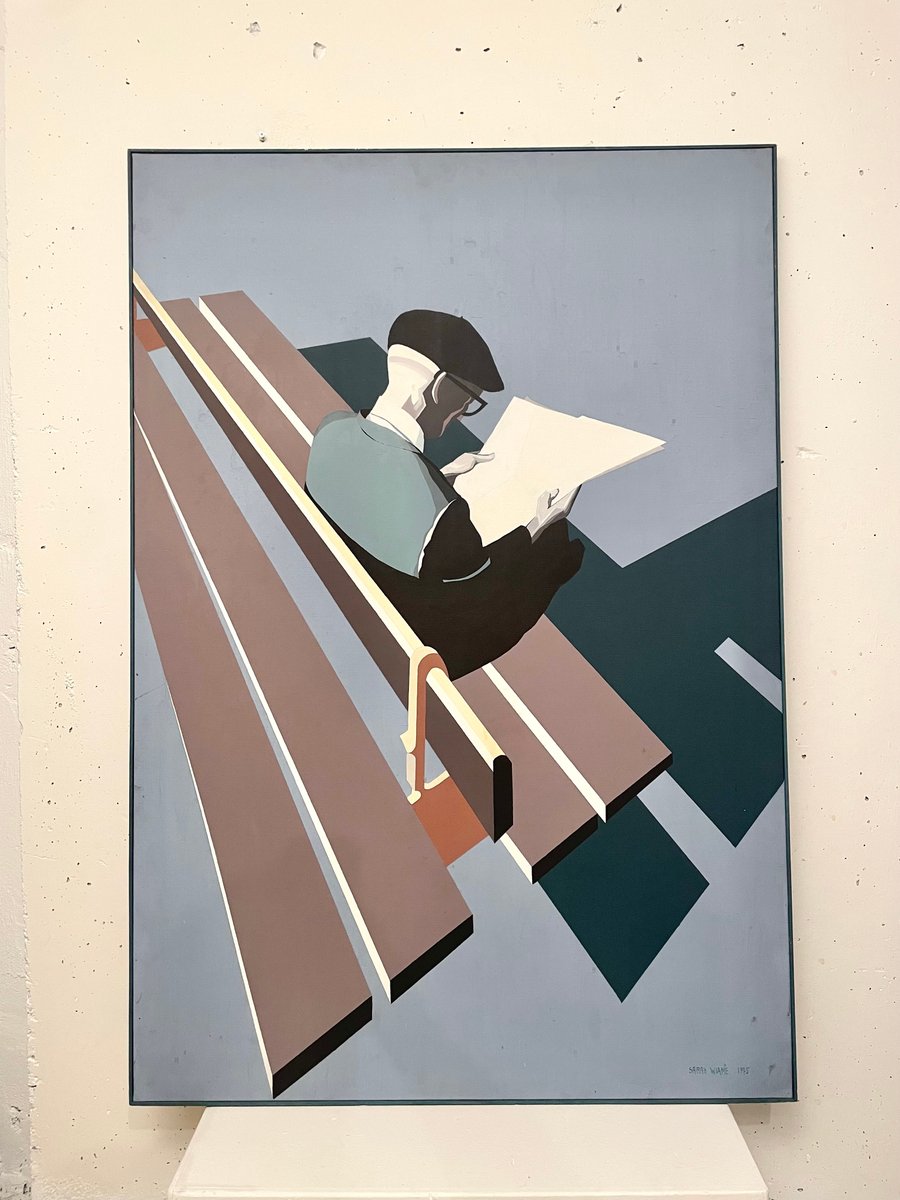 Sarah Wiame, Le Journal, 1975, Large Acrylic on Canvas Painting