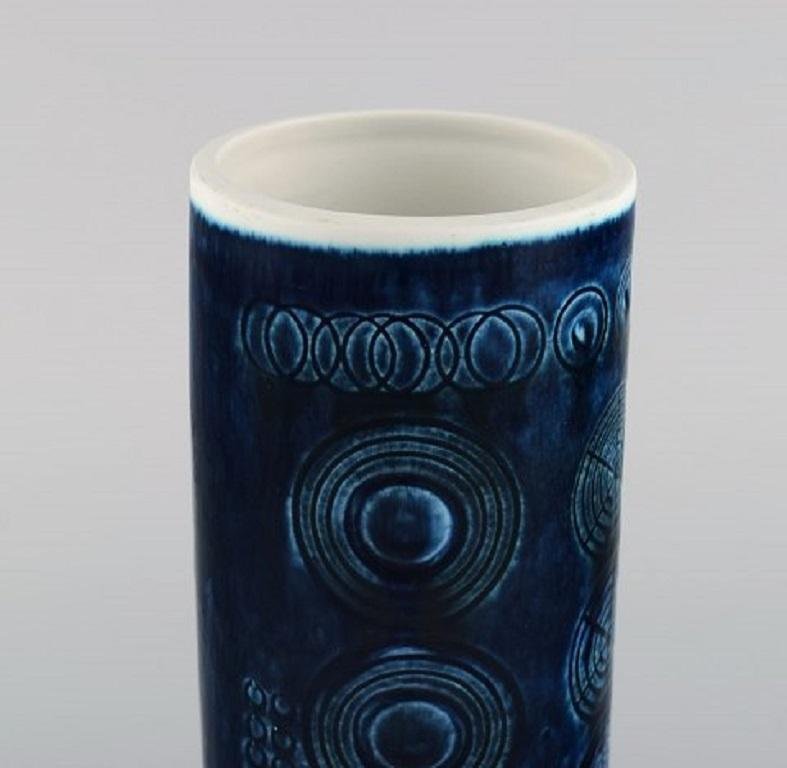 Sarek Vase in Hand Painted Glazed Ceramics by Olle Alberius for Rörstrand, 1960s