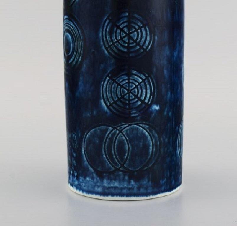 Sarek Vase in Hand Painted Glazed Ceramics by Olle Alberius for Rörstrand, 1960s