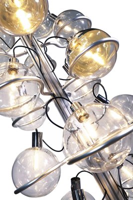 Sarfatti 102“ Foyer Lighting Object 32 Globes Chandelier, 1960s, Italy-DEK-932592