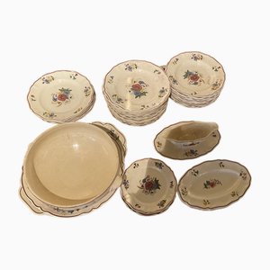 Sarreguemines Floral Plates Service, Set of 35-TEP-1807524