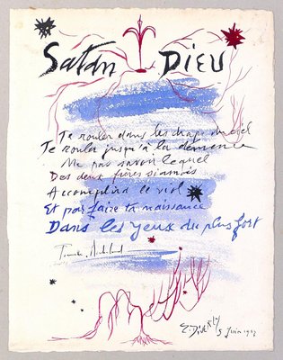 Satan Dieu du 6 Juin 1957 - Original Watercolor on Cardboard - 1957 1957-ZCI-761930