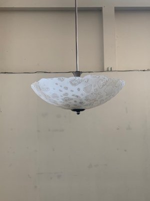 Satin Glass Chandelier with Irregular Bubbles-IJR-1076206