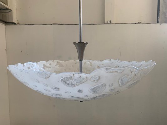 Satin Glass Chandelier with Irregular Bubbles-IJR-1076206