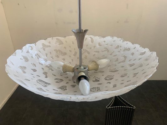 Satin Glass Chandelier with Irregular Bubbles-IJR-1076206